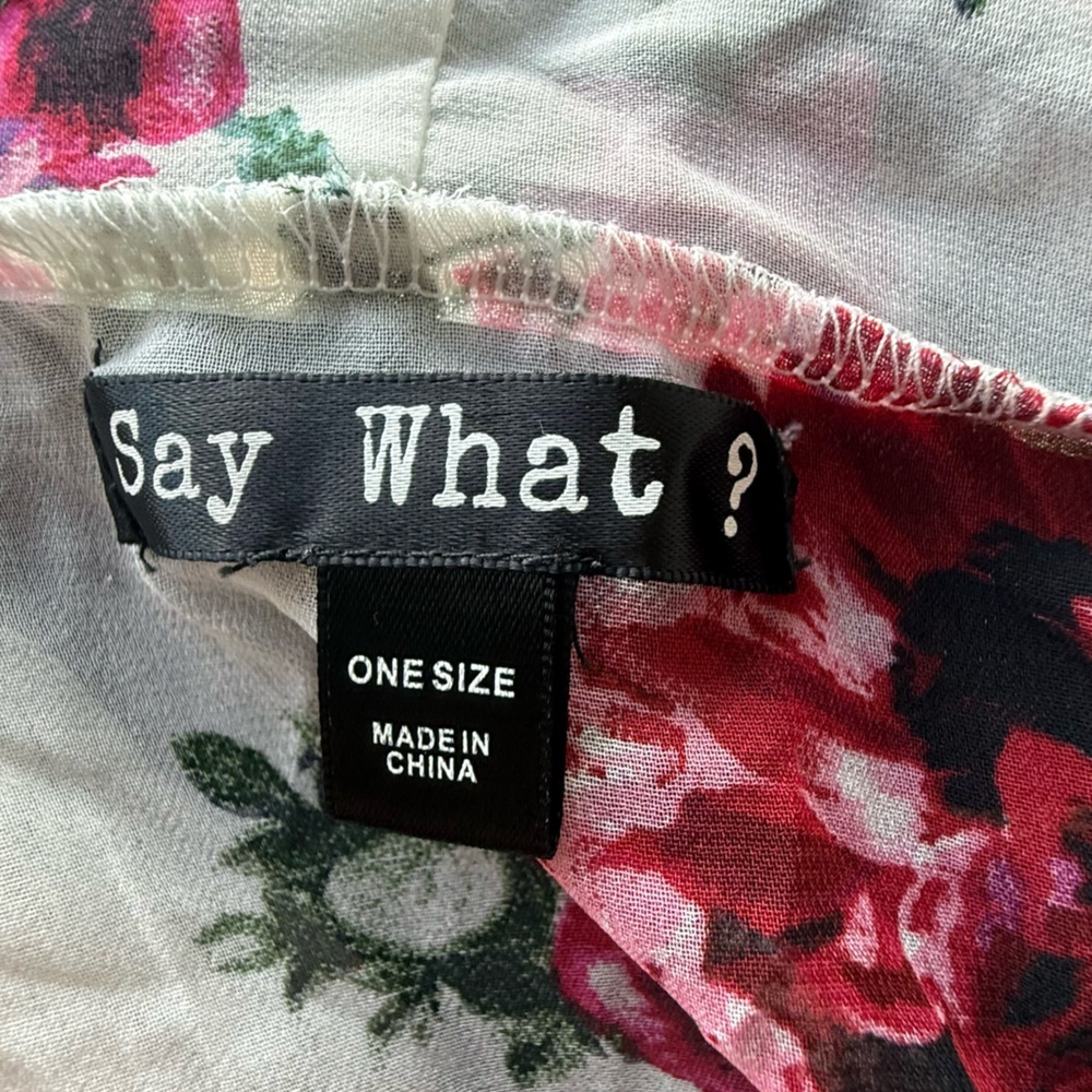 Say What? Floral Longline Kimono - Pink Rose & Script Print - One Size - Picture 6 of 6